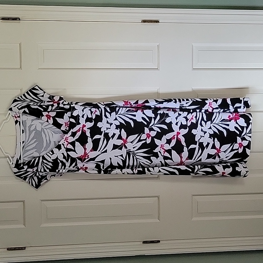 Soft Surroundings floral print faux wrap maxi dress sz xl petite